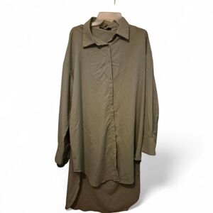 SHEIN Olive Green Casual Button-Down Shirt